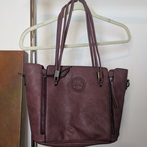 Tory Burch Soft Leather Mahogany Small Tote